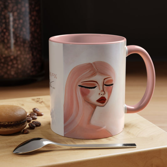 Morning Fog Pink and White Mug
