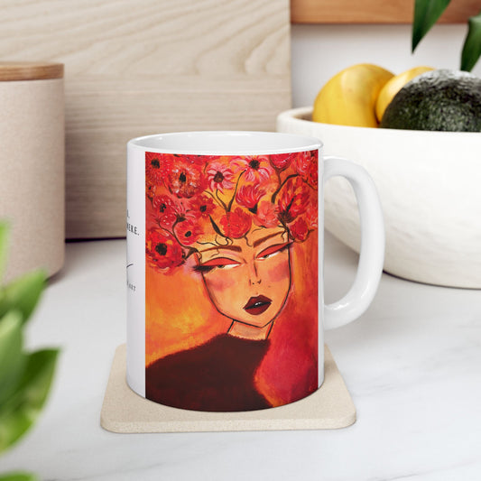 Floral Fashion Illustration 11oz Coffee Mug
