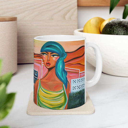 Palm Springs Girl Colorful Coffee Mug