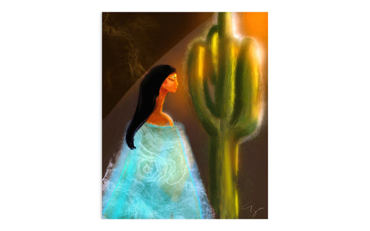 Print of a cactus design by My Store featuring a vibrant, detailed illustration of a cactus plant on high-quality paper.