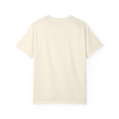 White "Beach Days - Flow State Tee" T-shirt by Printify featuring a relaxed beach-inspired design on soft cotton fabric.