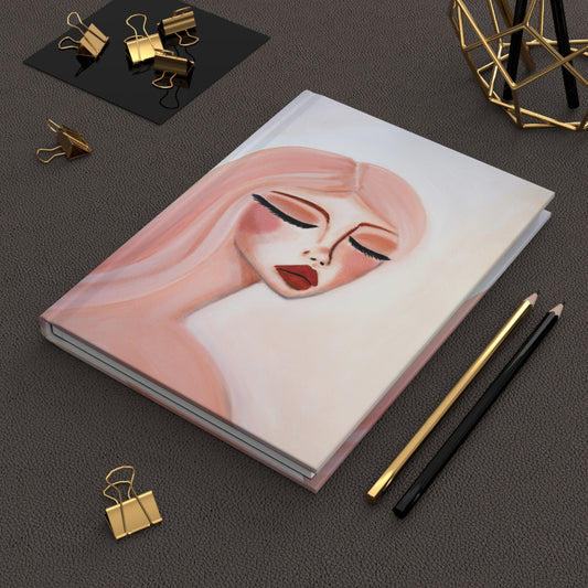 Morning Fog hardcover notebook by Printify with a textured cover and lined pages, perfect for writing and note-taking.