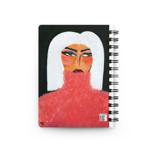 Spiral notebook with apres ski design, printed by Printify, featuring winter-themed paper cover and spiral binding.