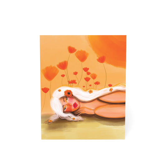 Set of Poppy notecards from Printify featuring floral designs on quality paper for writing notes or messages.