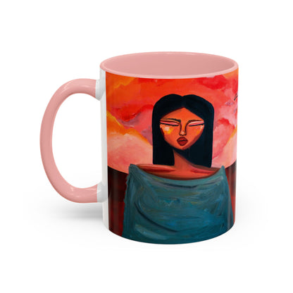 "Pause," Desert Scene Peaceful Woman Mug