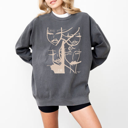 Abstract Faces Sweatshirt
