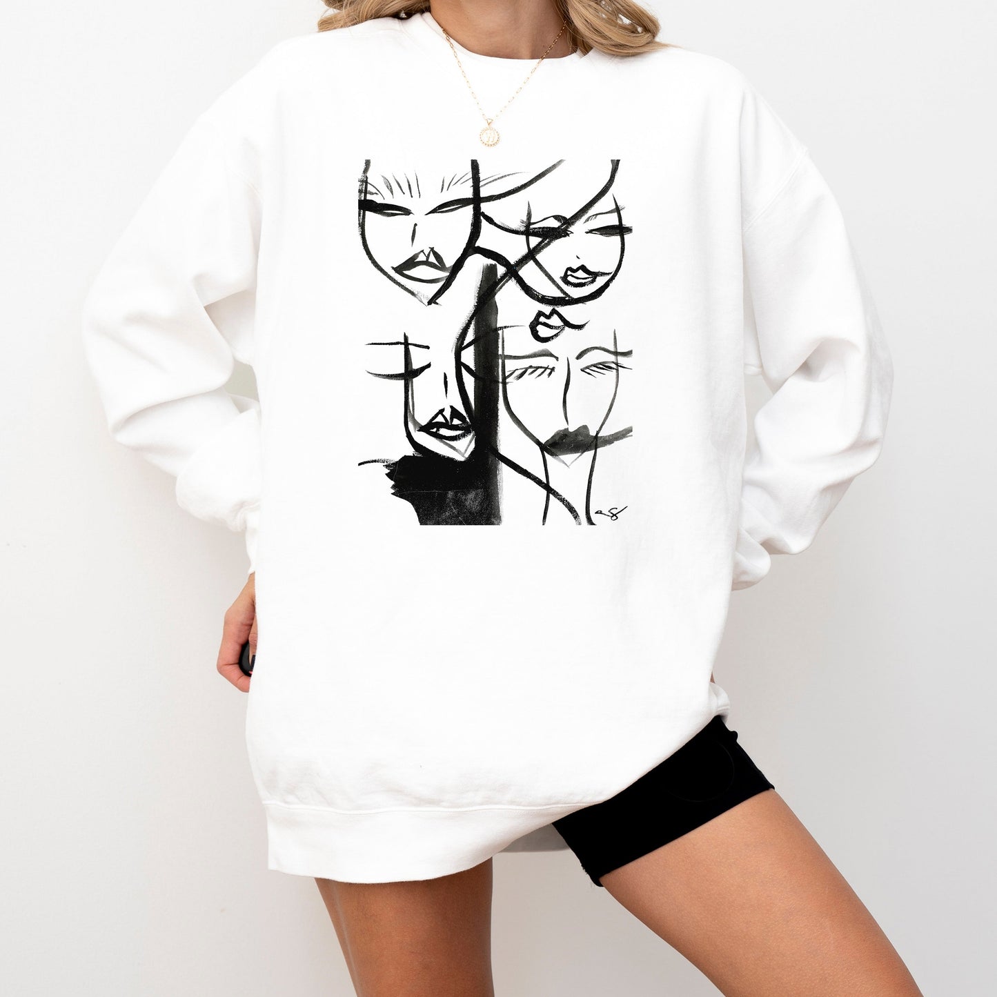 Abstract Faces Sweatshirt