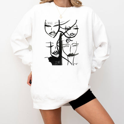 Abstract Faces Sweatshirt