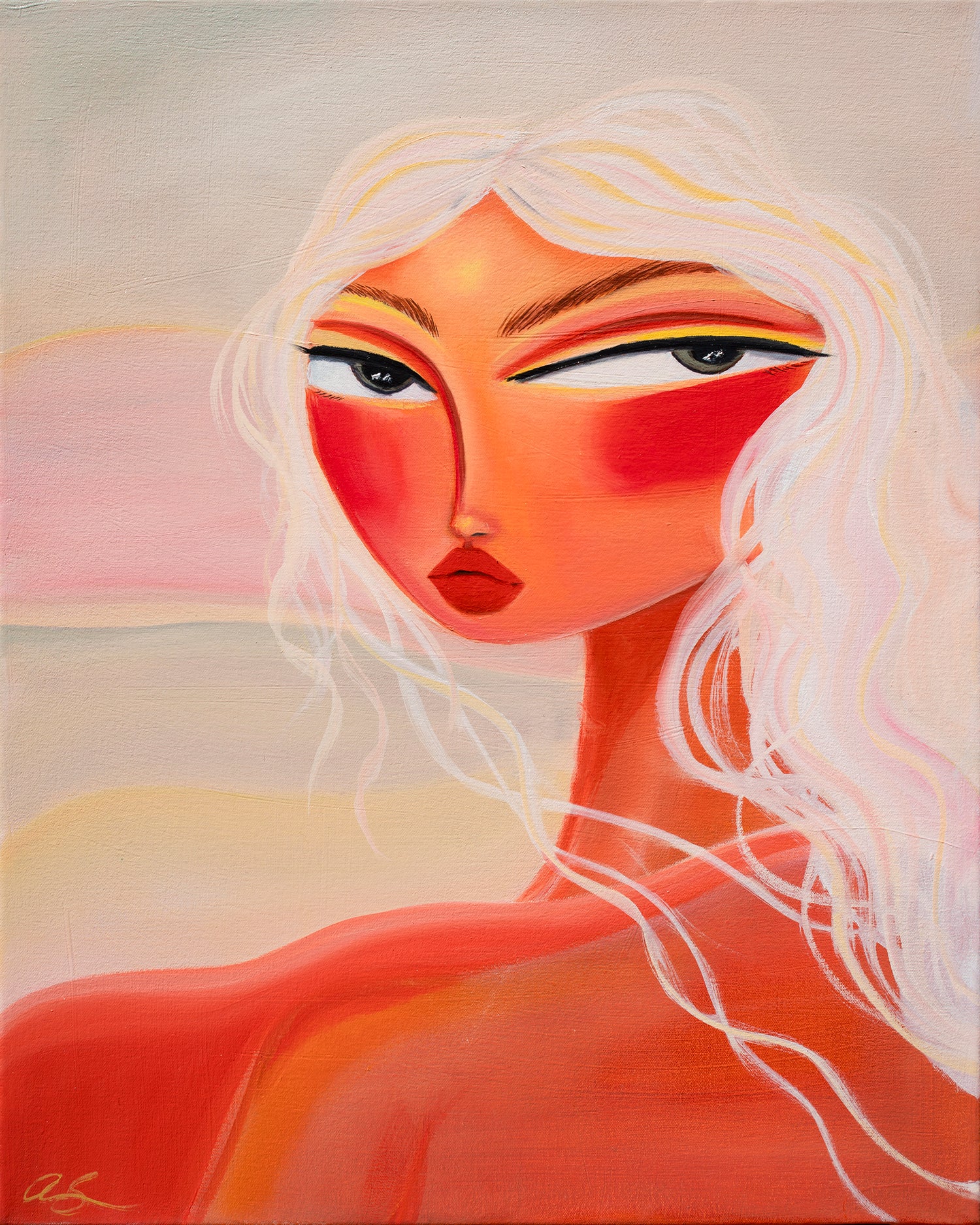 Giclee print titled "Am I Tan Yet?" featuring vibrant sun and beach scene, created by My Store.