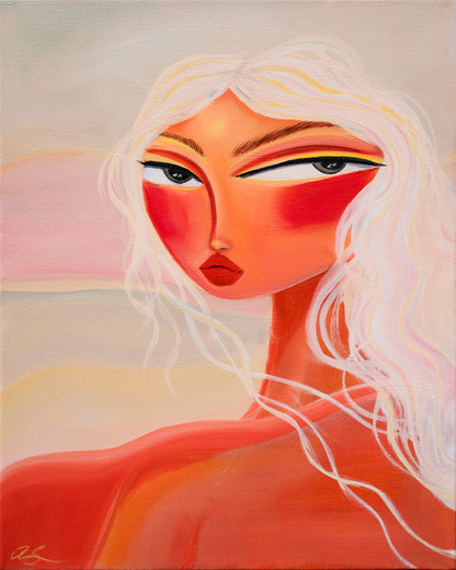 Giclee print titled "Am I Tan Yet?" featuring vibrant sun and beach scene, created by My Store.