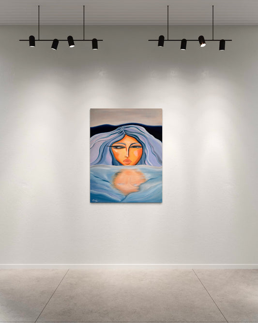 Aim Straley Art 18x24-inch canvas float print featuring vibrant abstract artwork on a sturdy framed canvas.