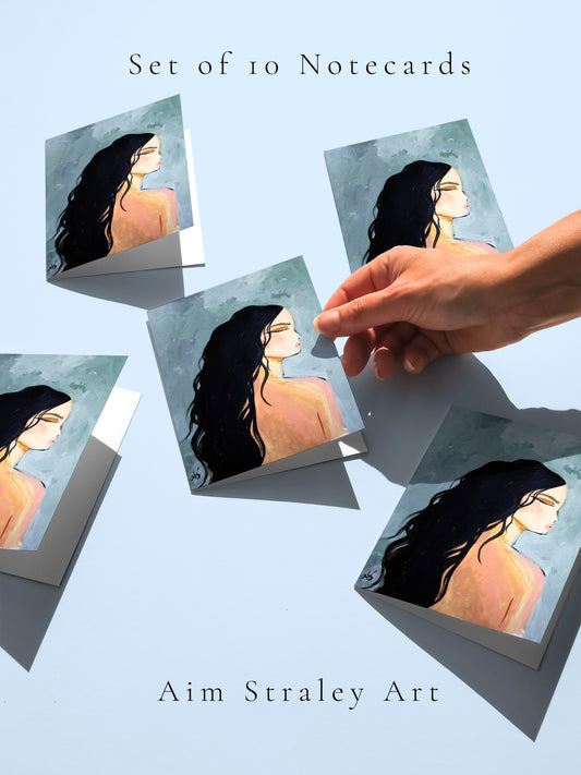 Printify Petit Allegro #1 Notecard Set featuring elegant paper cards with decorative designs for stationery and correspondence.